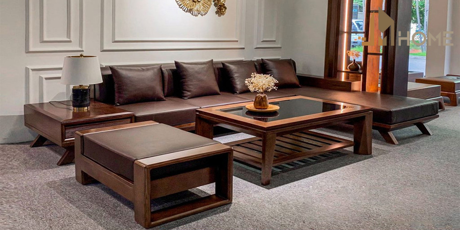 Mẫu sofa gỗ chữ L đẹp - Xu hướng nội thất 2025 cho phòng khách hiện đại 9 Giải pháp thông minh dành cho mọi nhà