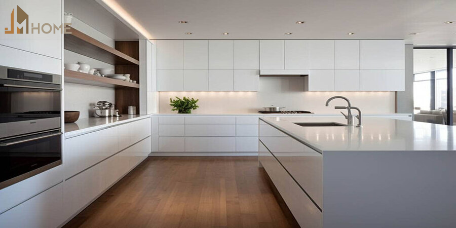 Mẫu tủ bếp acrylic đẹp - Xu hướng nội thất bếp hiện đại 2025 11 Dịch vụ thi công mẫu tủ bếp acrylic đẹp tại JAMA