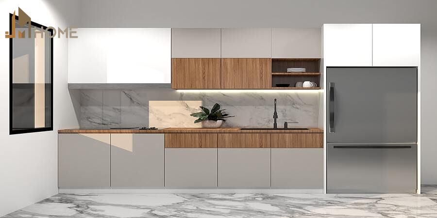 Tủ bếp chữ i - Giải pháp tối ưu cho không gian bếp hiện đại 8 tủ bếp chữ i