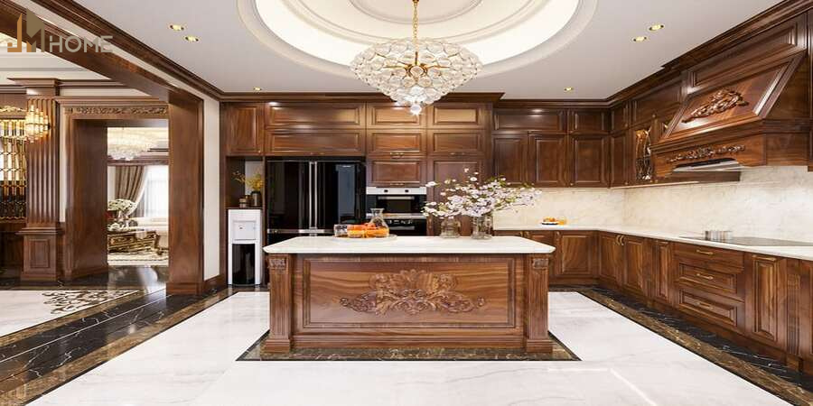 Mẫu tủ bếp gỗ tân cổ điển sang trọng - Thiết kế đẳng cấp 2025 6 Ưu điểm vượt trội của mẫu tủ bếp gỗ tân cổ điển