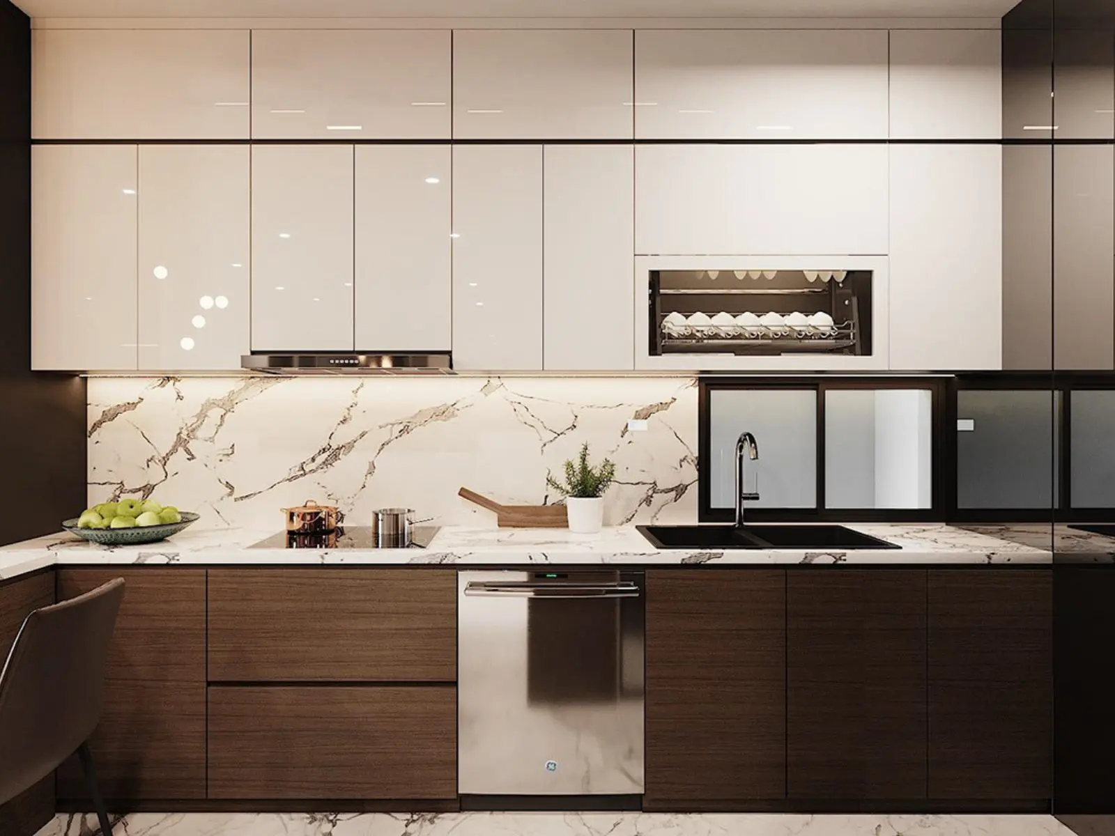 Bếp chung cư 90m2 tối ưu công năng, trọn vẹn hương vị