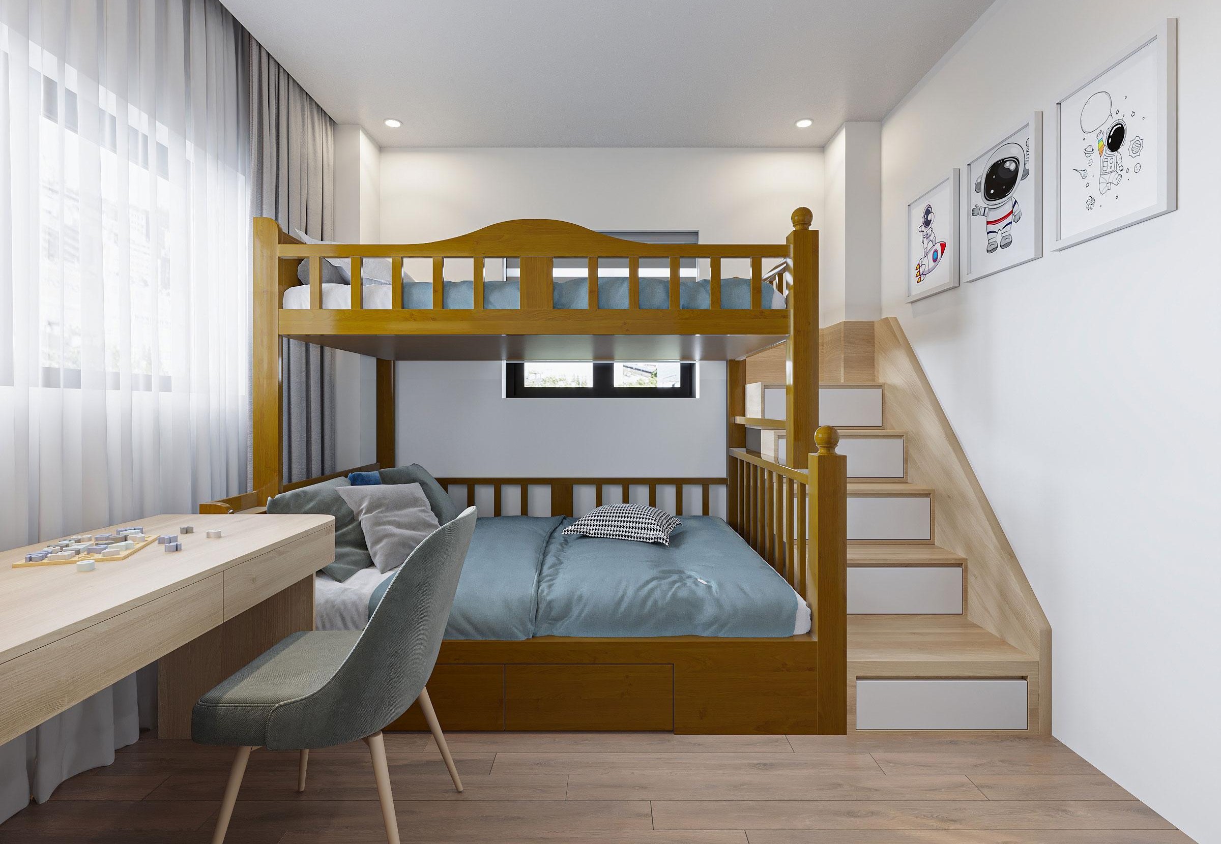 Giường tầng tăng tính thẩm mỹ thêm diện tích