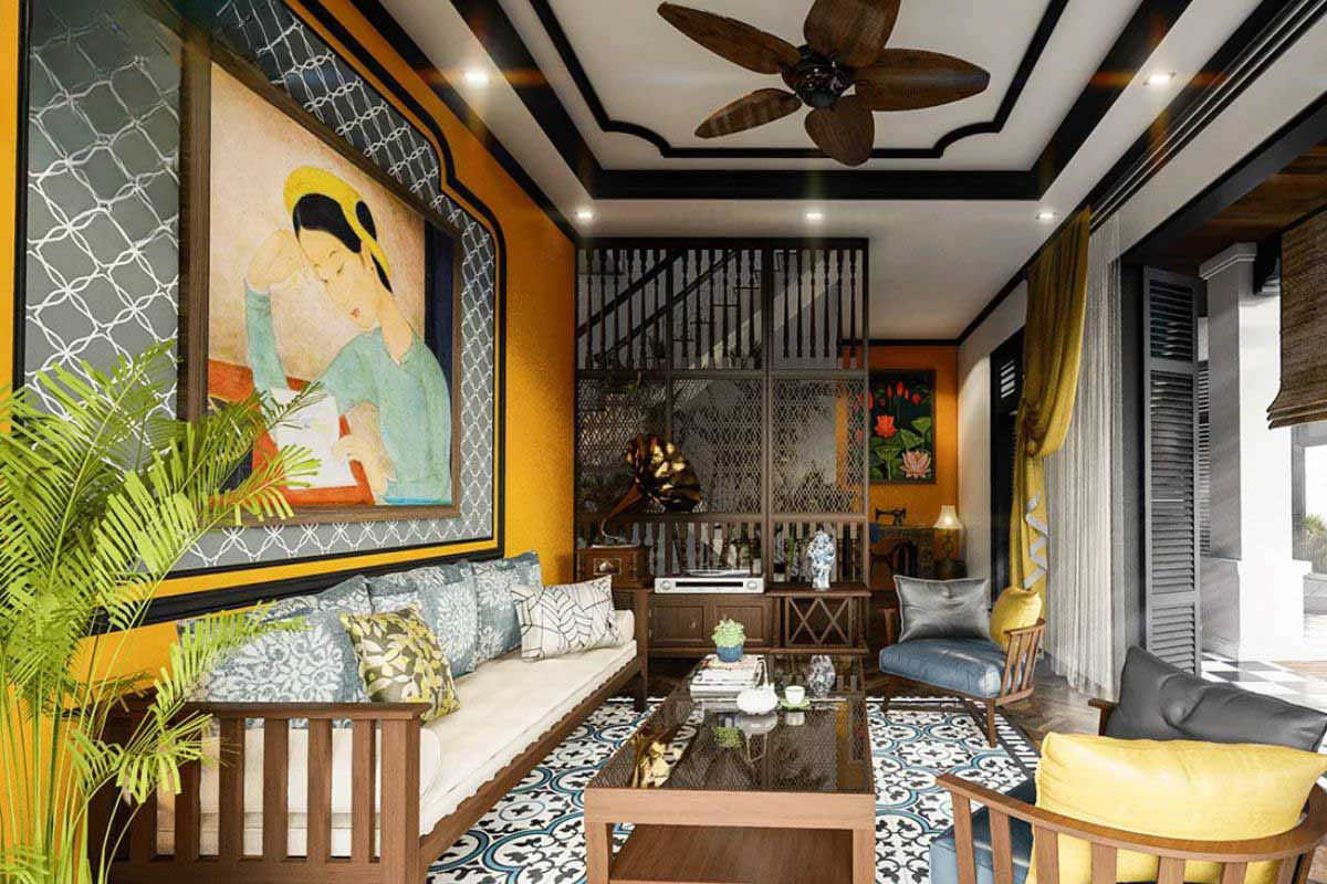 5 phong cách cải tạo nhà phố đẹp, hiện đại 2025 11 Cải tạo nhà phố hiện đại phong cách Đông Dương