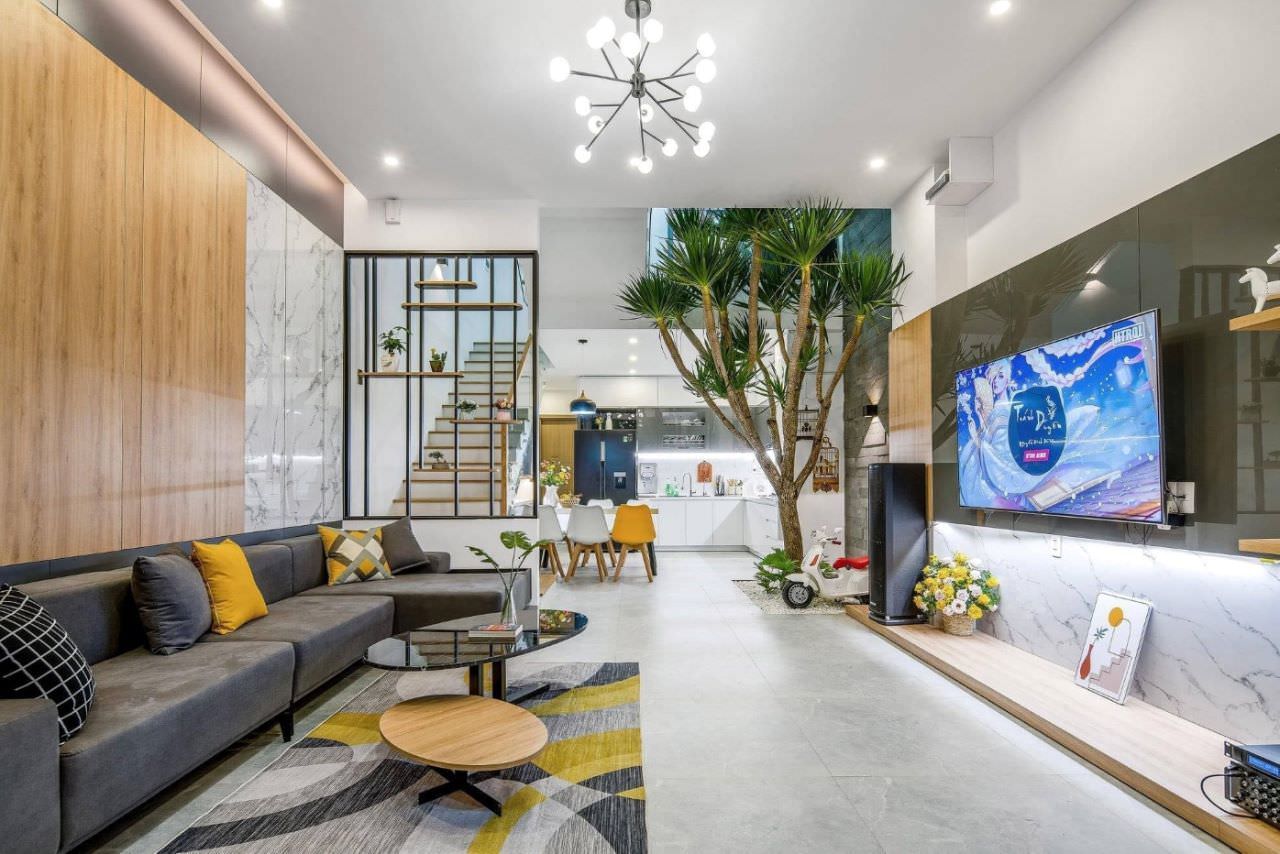 Thiết kế nội thất bếp ăn liền kề phòng khách - Xu hướng tối ưu 2025 5 Mẫu thiết kế bếp - khách liền nhau hiện đại, tối ưu diện tích cho nhà phố 2025