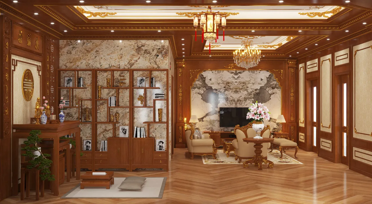 Thiết kế phòng thờ chuẩn phong thủy cho nhà phố & biệt thự 2025 6 Thiết kế phòng thờ chuẩn phong thủy cho nhà phố & biệt thự 2025