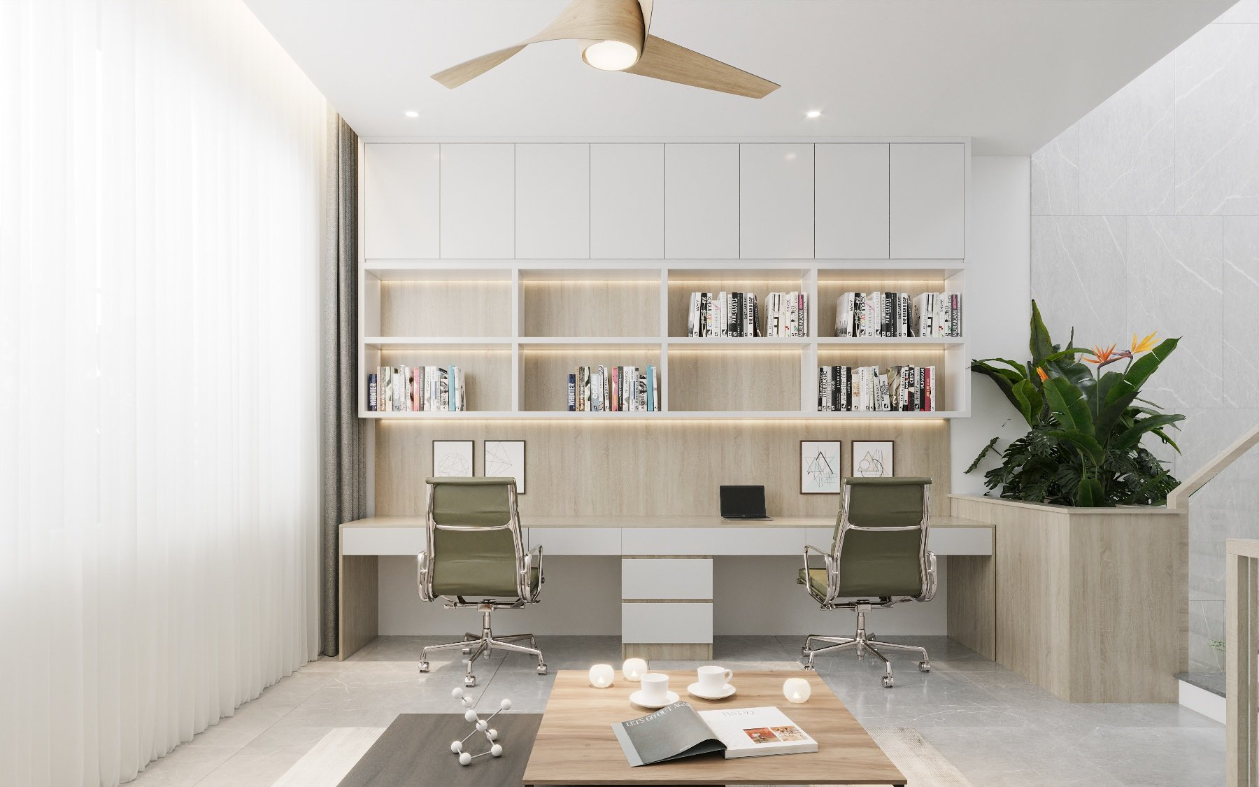 Thiết kế nội thất phòng làm việc tại nhà – Tiện nghi và tập trung