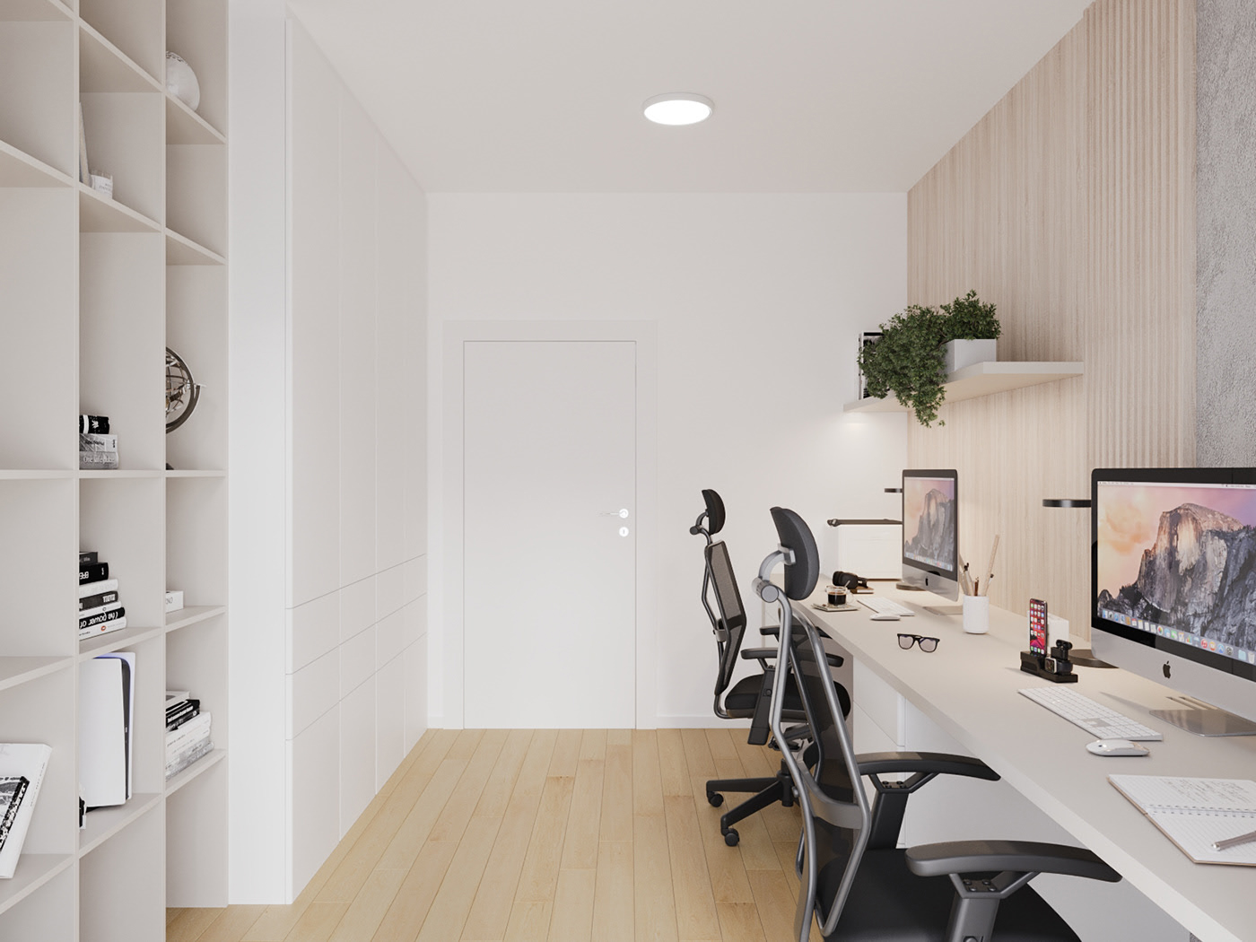 Phòng làm việc tại nhà với bàn và ghế ergonomics – tiện nghi và tập trung