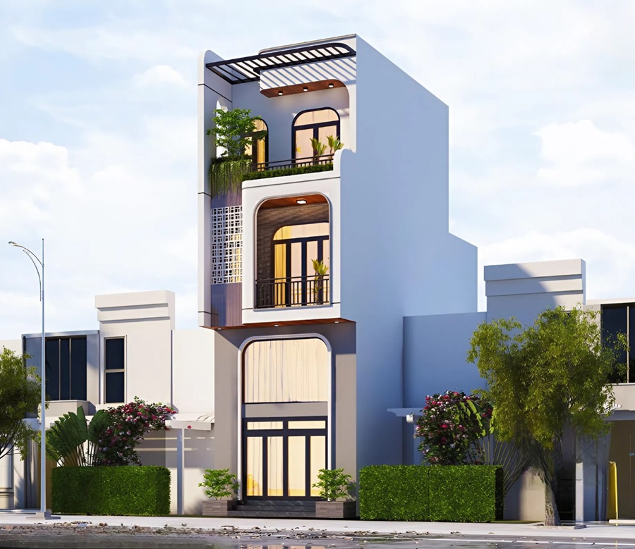 Khung thép và sàn panel nhẹ giúp thi công nâng tầng nhanh và an toàn cho nhà phố