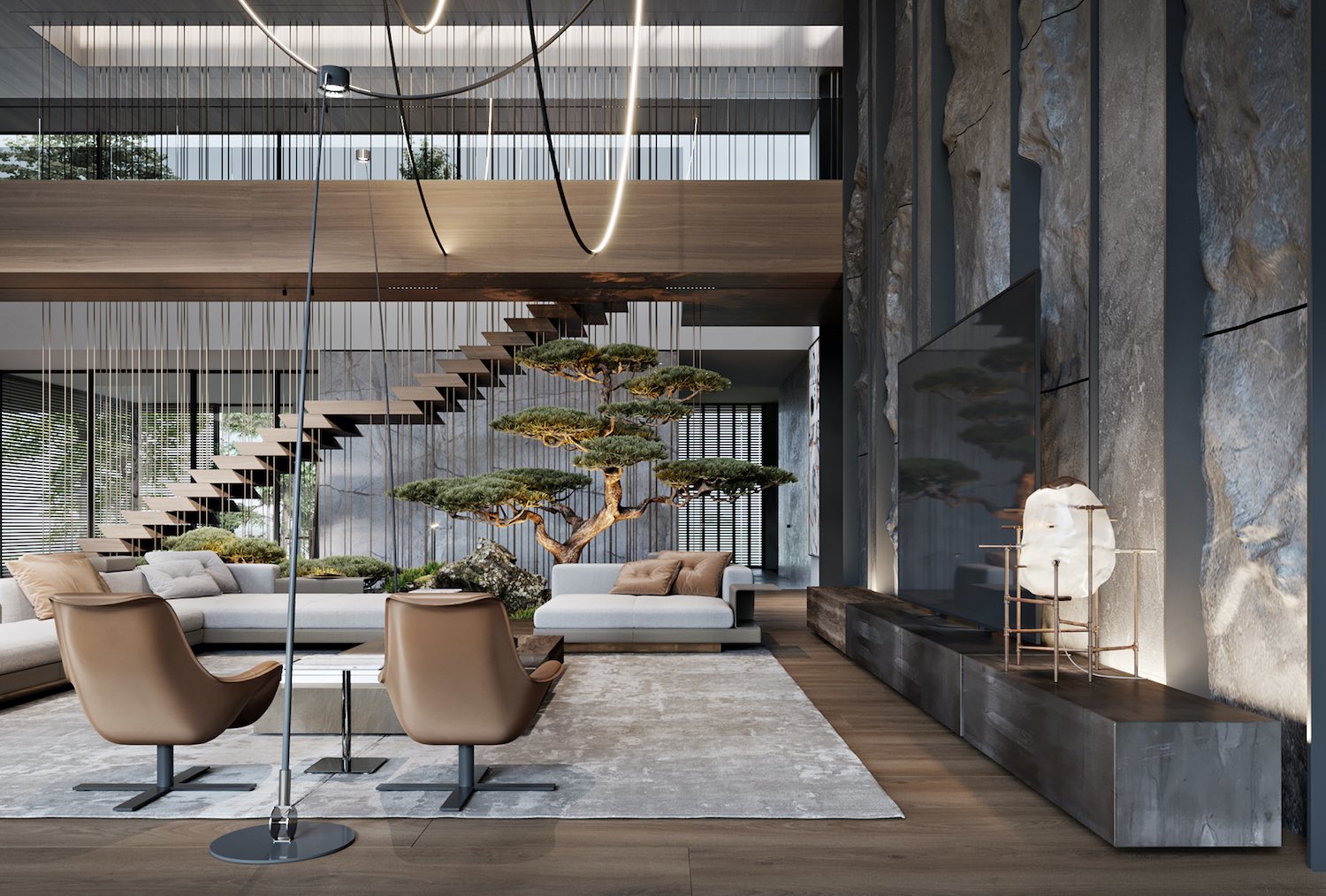 Cầu thang nhà phố kết hợp lấy sáng tạo cảm giác rộng rãi hơn